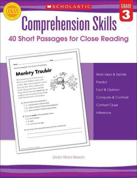 Comprehension Skills: 40 Short Passages for Close Reading: Grade 3 (Grade 3: 40 Short Passages for Close Reading)