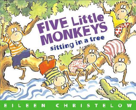 FIVE Little MONKEYS :  sitting in a tree