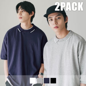 [제멋][패키지] 멜로 오버핏 카라 반팔티 4종 1+1패키지 KJST2422