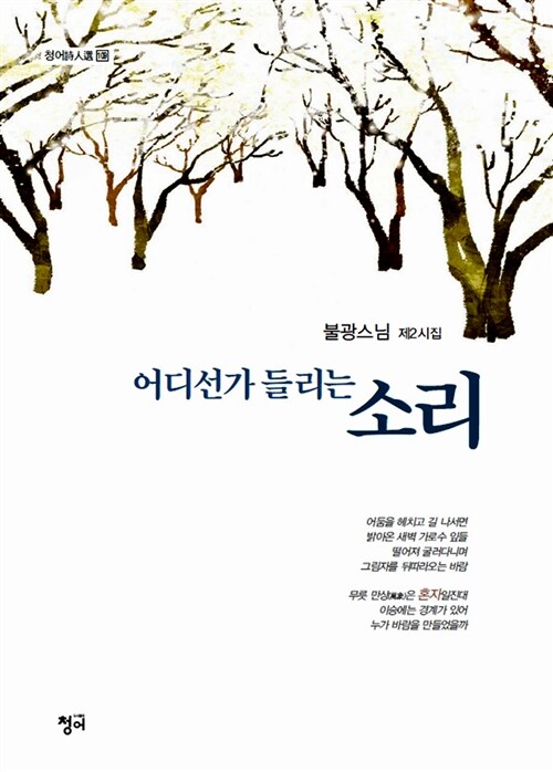 어디선가 들리는 소리- [전자책] : 불광스님 제2시집