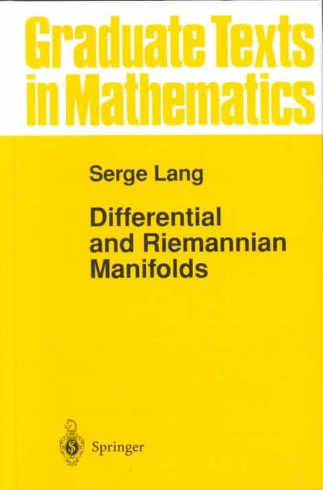 Differential and Riemannian Manifolds 반양장