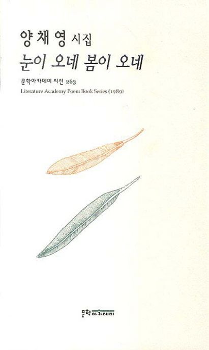 눈이 오네 봄이 오네 : 양채영 시집
