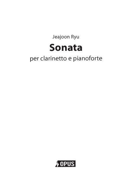 Sonata: per clarinetto e pianoforte (클라리넷과 피아노를 위한 소나타)