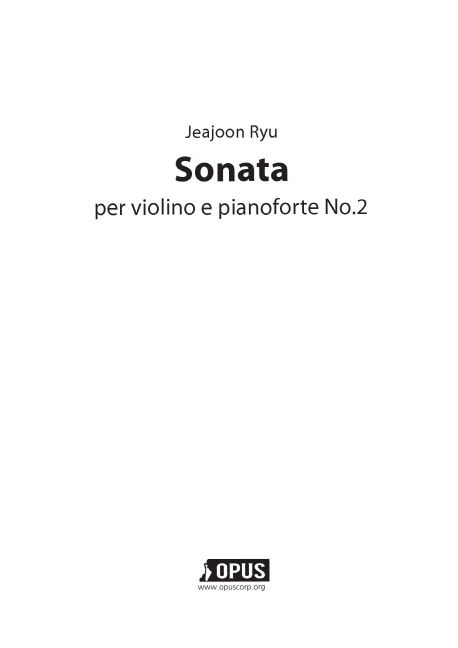 Sonata: per violino e pianoforte No.2 (바이올린과 피아노를 위한 소나타 제2번)