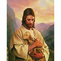 예수님과 어린양 패브릭형 보석십자수 40x50