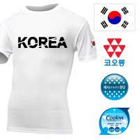 밀리터리 KOREA 코리아 반팔 흰색 티셔츠 쿨티셔츠