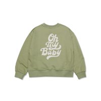 콜미베이비 Call Me Baby Oh My Baby Cropped Sweatshirt For Kids Light Green