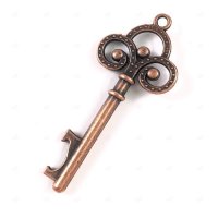앤틱 열쇠장식 -붉은청동 행운열쇠 인테리어장식 키링펜던트 촬영소품