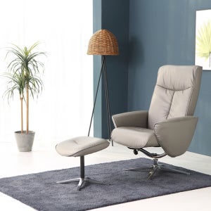 소티디자인 아델 가죽 1인용 리클라이너 소파 의자 (발받침포함)