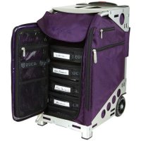 ZUCA Pro Artist Case - Royal Purple Bag and Silver Frame, with 5 Vinyl