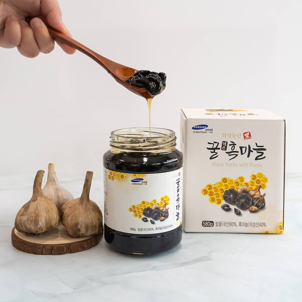 <b>의성농산</b> 꿀 흑마늘 580g 대용량