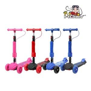 홀리 X-2000 접이식 아동 세발 LED 휠 범퍼 킥보드 스쿠터