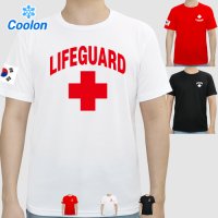 라이프가드 티셔츠 LIFEGUARD 수상안전요원 인명구원 티셔츠 티 쿨론  디자인01  검정  95(L)