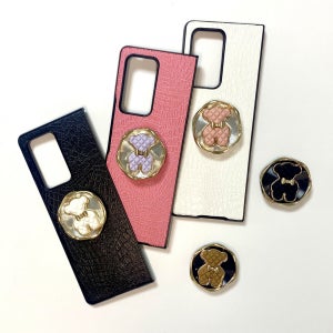 z 폴드 2 3 4 5 곰돌이 큐빅 가죽 하드 케이스, 이지리쉬(easylish)