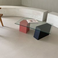 [에이피알론드] CONCRET A side table 콘크리트  A 사이드 유리 테이블