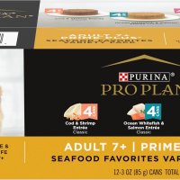 Purina Pro Plan 시니어 성인 7 해산물 즐겨찾기 파테 버라이어티 팩 캣 푸드 통조림 3온스 12캔