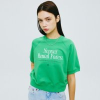 N커버 앤커버 RENTAL FOREST TYPO HALF SWEATSHIRT-GREEN