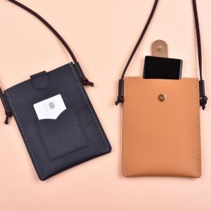 가죽공예DIY 수업용키트 핸드폰수납 바느질 크로스백만들기 1세트 천연사피아노 7색-취미 학교 방과후 문화센터 수업재료