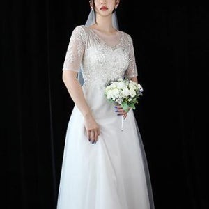 리프비즈 A라인 셀프웨딩드레스 (S-6XL코르셋) 스몰웨딩 스냅촬영 빅사이즈