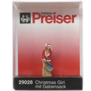 11500 프레이저 Preiser FSP29028 선물가방을 든 크리스마스 여자 1:87 (도색:1명) - 미니어처 인체모형