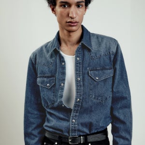 [엘무드] 배드가이 데님 웨스턴 셔츠 워시드 블루 LMDMTPWB2038