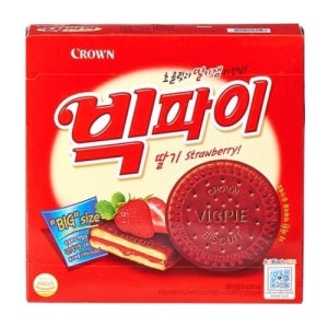 크라운 제과 빅파이 딸기 324g