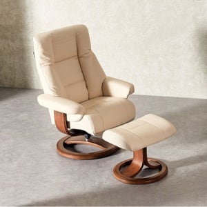 [다우닝] 알파 402 1인 전체 내추럴가죽 리클라이너