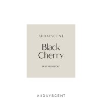 자체제작_ BLACK CHERRY 블랙 체리 전용 라벨 스티커 [정사각/ 베이지/ 무광코팅]