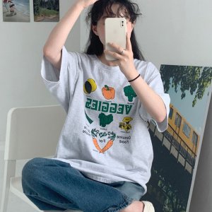[무료배송]  [UNISEX]야채 티셔츠 러브앤드팝