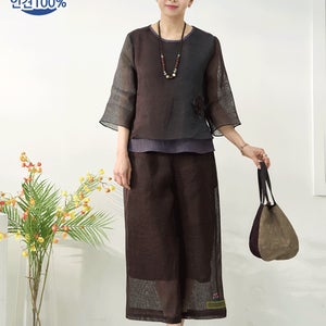 가인블라우스바지인견세트