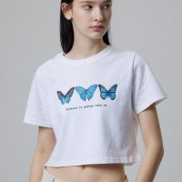 [낫띵이즈베럴댄미] BUTTERFLY X-RAY TEE_white [크롭] C564