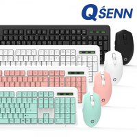 QSENN MK210 무선 키보드 마우스 세트 (화이트, 키스킨 포함)