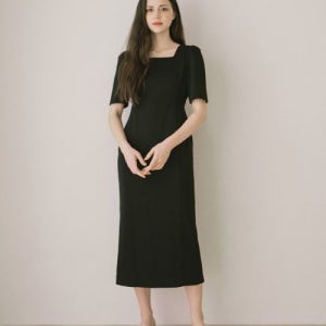 [벨르마] Square Short-Sleeved Dress [Black] bm21ss008