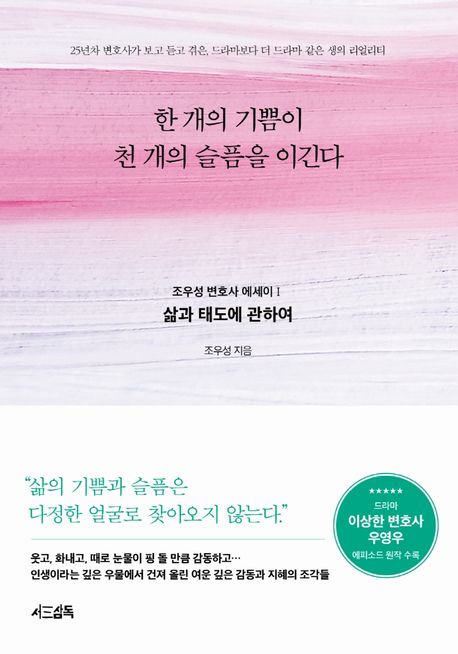 한 개의 기쁨이 천 개의 슬픔을 이긴다 : 25년차 변호사가 보고 듣고 겪은, 드라마보다 더 드라마 같은 생의 리얼리티 표지