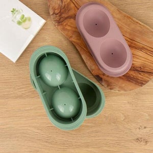 와인앤쿡 미니멀 2구 빅아이스볼 몰드 그린 1EA