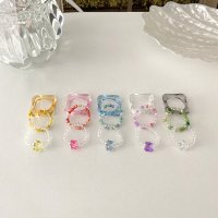 set 아이스 곰돌이 비즈 반지세트