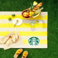 STARBUCKS 스타벅스 서머 스테이킷 비치 타월 엘로우