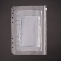 6공다이어리 속지 투명 슬라이딩 수납포켓 지퍼백 A5
