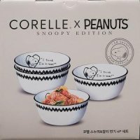 CORELLE 코렐 스누피앤찰리 면기 4P 미국 냉면기 탕국기 떡국기 4개