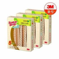 3M 내츄럴 옥수수 그물망사 수세미 5입 3개