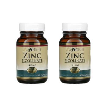 [해외직구]라이프타임 징크 <b>아연</b> 피콜리네이트 30mg 100캡슐 2팩 LifeTime Vitamins Zinc Picolina