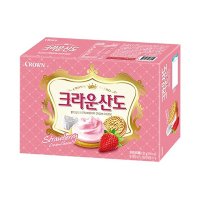 크라운 산도 딸기크림치즈대 323g 간식 봉지과자 쿠키