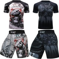 남성 래쉬가드 남자 수영복 mma bjj gi rashguard t 셔츠 무에타이 반바지 래쉬 가드