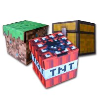 수납 벤치 스툴 Minecraft 게임 보물 상자 잔디 TNT 모델 보관 보관 에