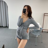 프릴 스판 가디건 세트 수영복 임산부 임부복 태교여행 만삭 M