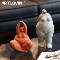 장식품 조각상 조형물 artlovin 추상 뚱뚱한 여자 인형 빈티지 여자 동상 탁상 홈