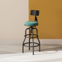 바 의자 높이조절 의자 홈바 bar 회전 다리긴 벨벳 등받이 그린 벨벳
