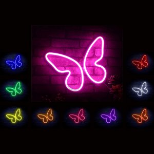 나비 소녀 방 플렉스 실리콘 LED 네온 사인 핑크 ST16S33-FNU0020-K