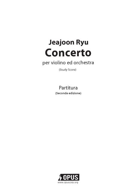 Concerto: per violino ed orchestra(Study score) (바이올린 협주곡)