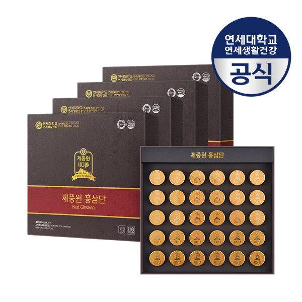 [연세생활건강] 제중원 침향 담은 홍삼단(3.75g X 30환) X 4박스  6년근 홍삼 녹